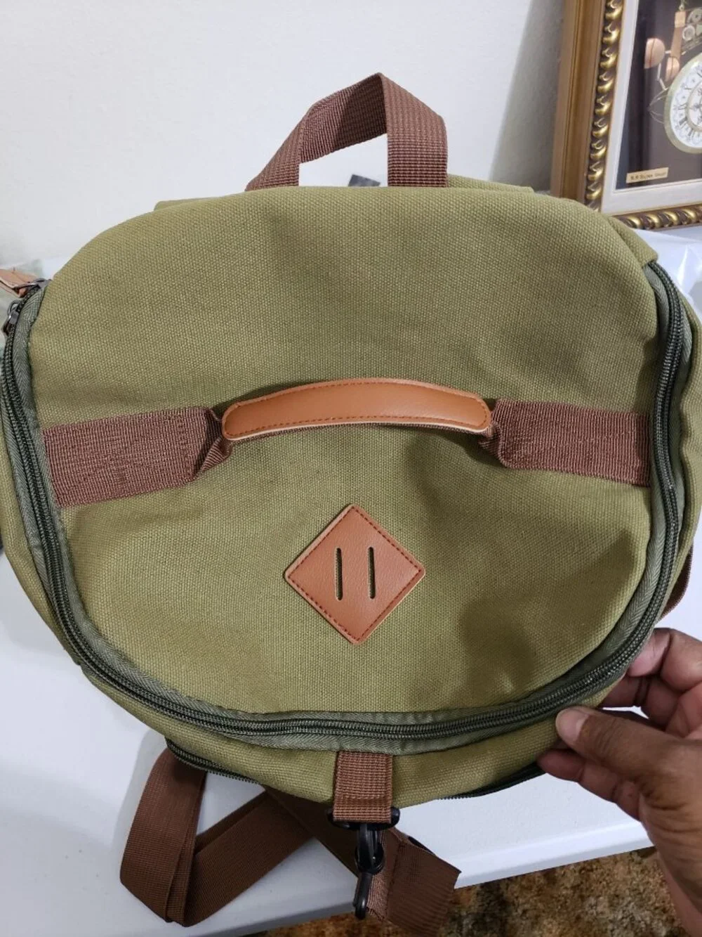 Chukchansi Gold Resort Casino olive laptop travel backpack, duffle bag 18 inches